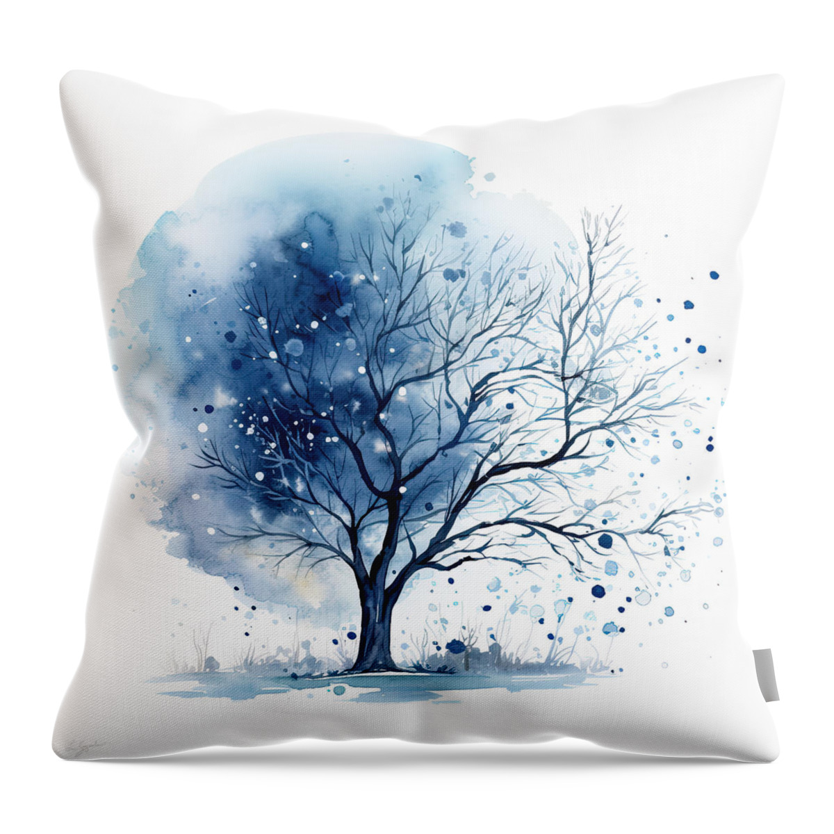 Four Seasons Throw Pillow featuring the painting Winter- Four Seasons Painting by Lourry Legarde
