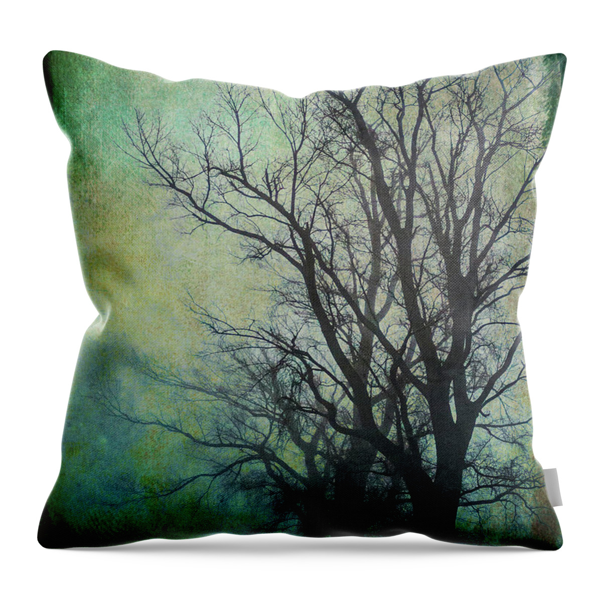 Tree Throw Pillow featuring the photograph Winter Gloom by Roseanne Jones