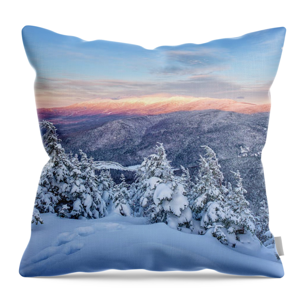 Snow Throw Pillow featuring the photograph Winter Light, Mountain Views by Jeff Sinon