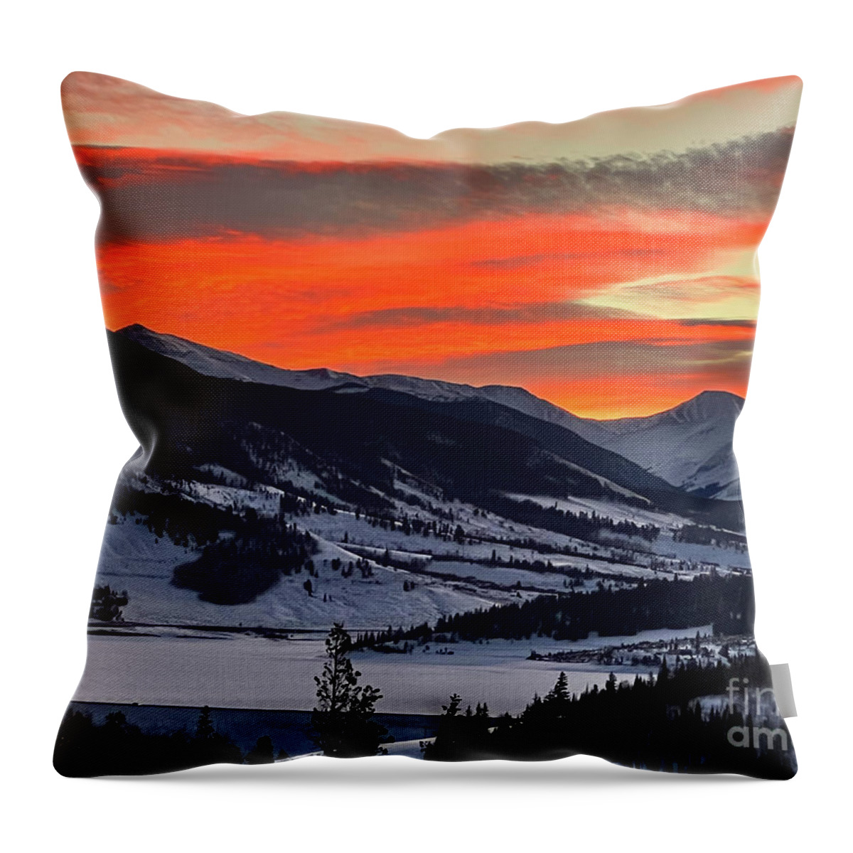 Winter Throw Pillow featuring the photograph Winter Sunrise by Paula Guttilla