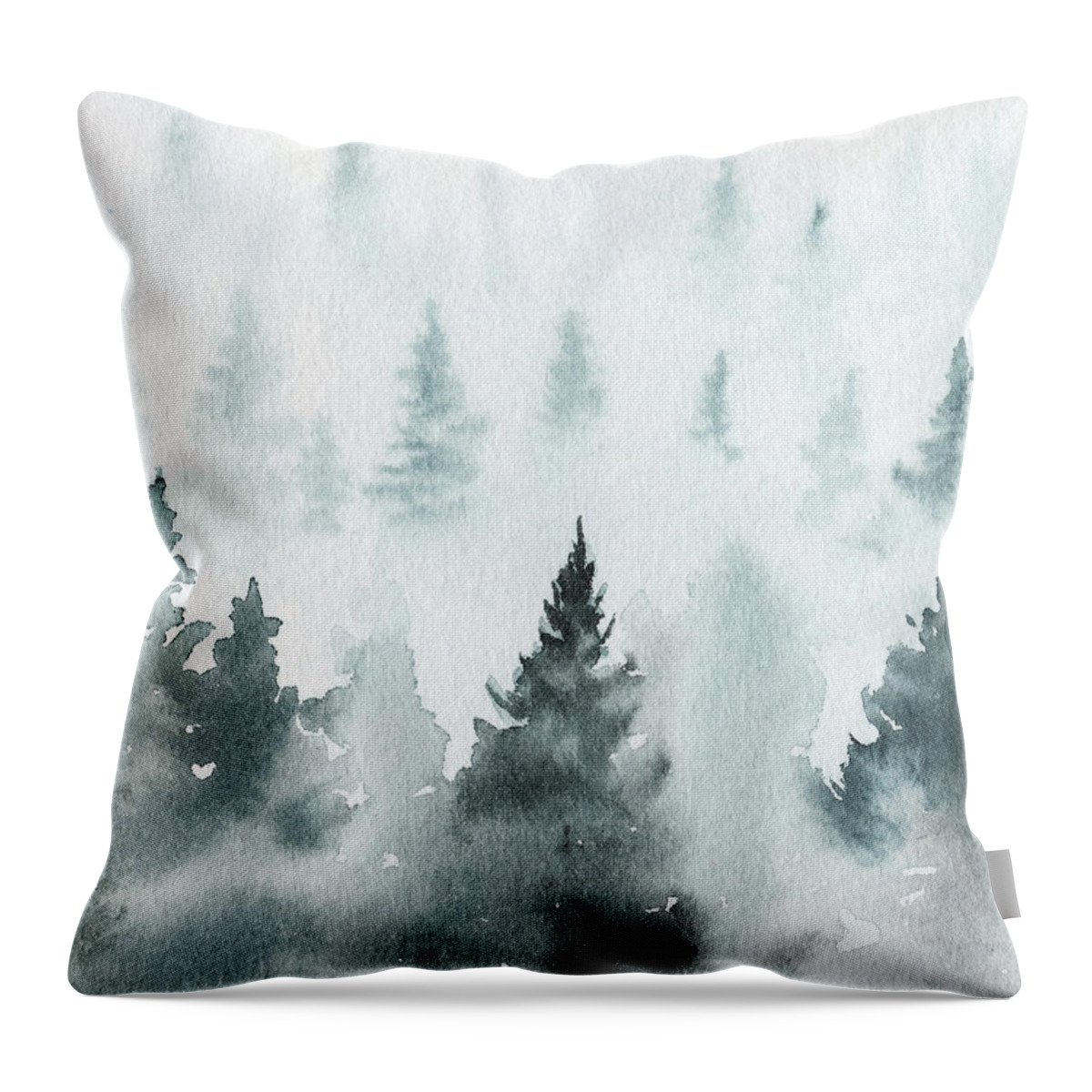 Winter Throw Pillow featuring the painting Winter Wilds by Ink Well