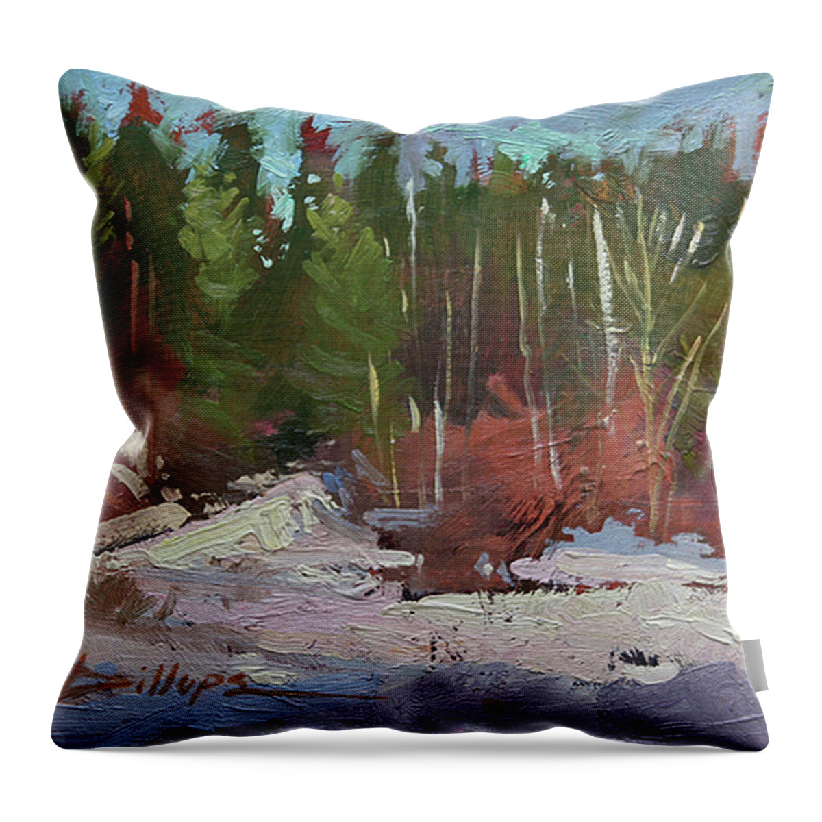Plein Air Painting Throw Pillow featuring the photograph Winter's Eve by Betty Jean Billups