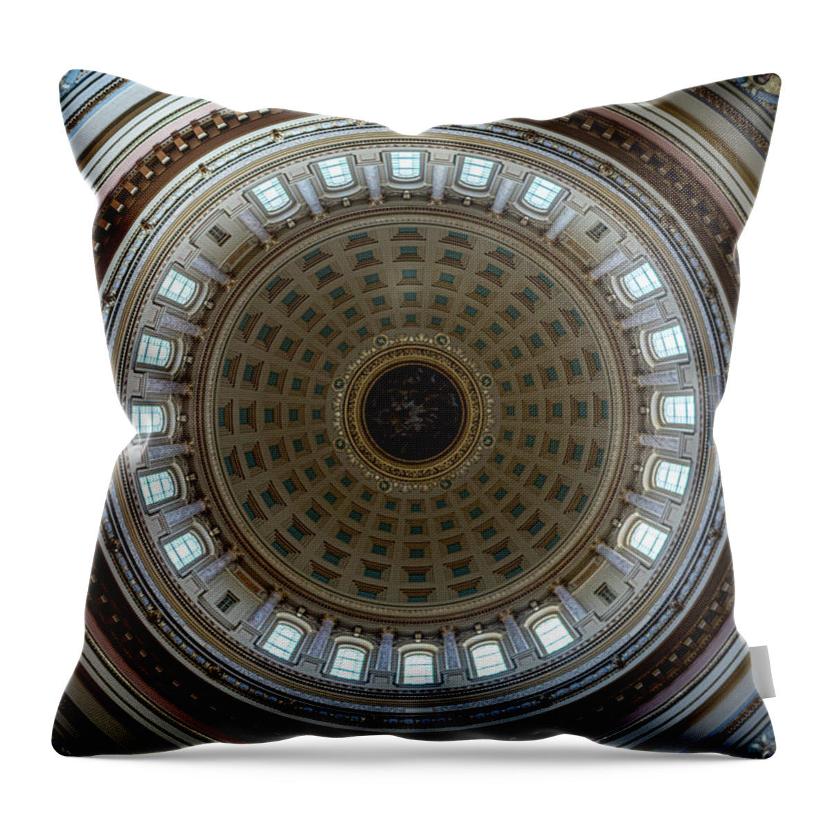 2022 Throw Pillow featuring the photograph Wisconsin State Capitol Dome by Randy Scherkenbach