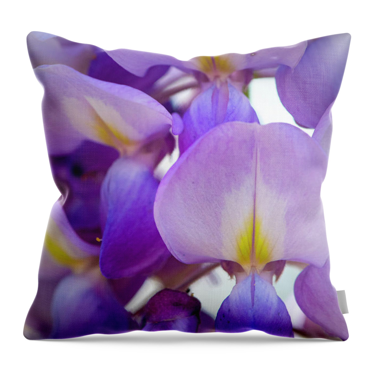 Wisteria Throw Pillow featuring the photograph Wisteria Close Up by Karen Rispin