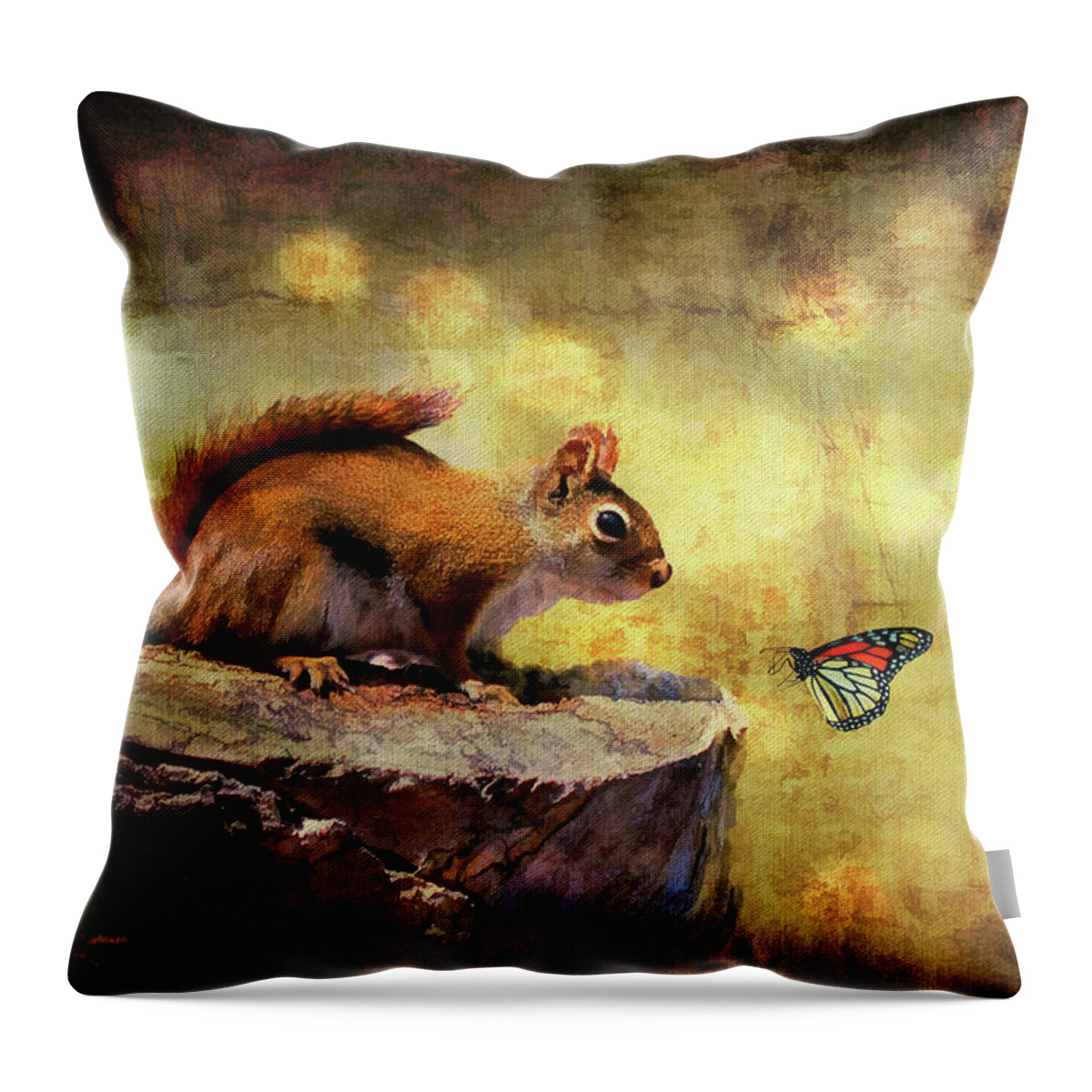 Wildlife Throw Pillow featuring the photograph Woodland Wonder by Lois Bryan