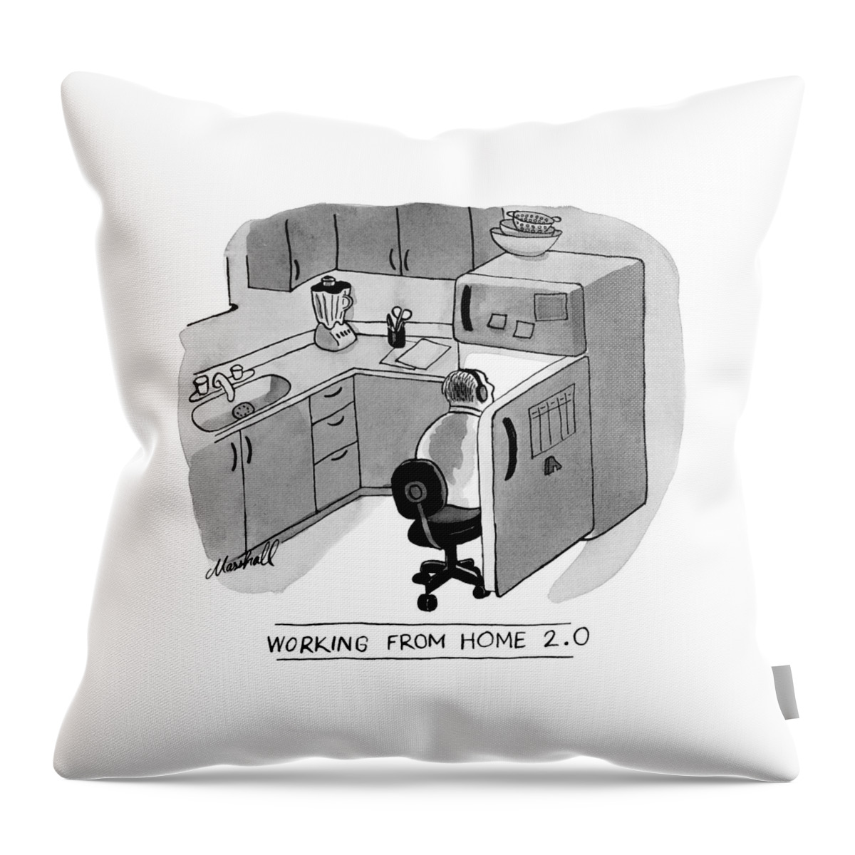 Working From Home Throw Pillow