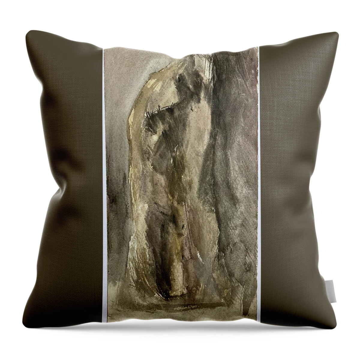 Pigment Throw Pillow featuring the painting Wrapped Figure by David Euler