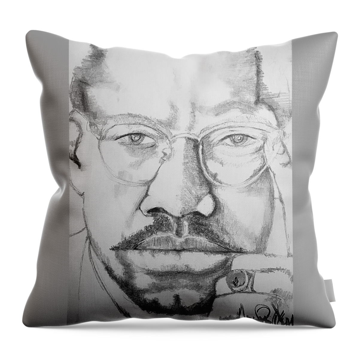  Throw Pillow featuring the drawing X by Angie ONeal