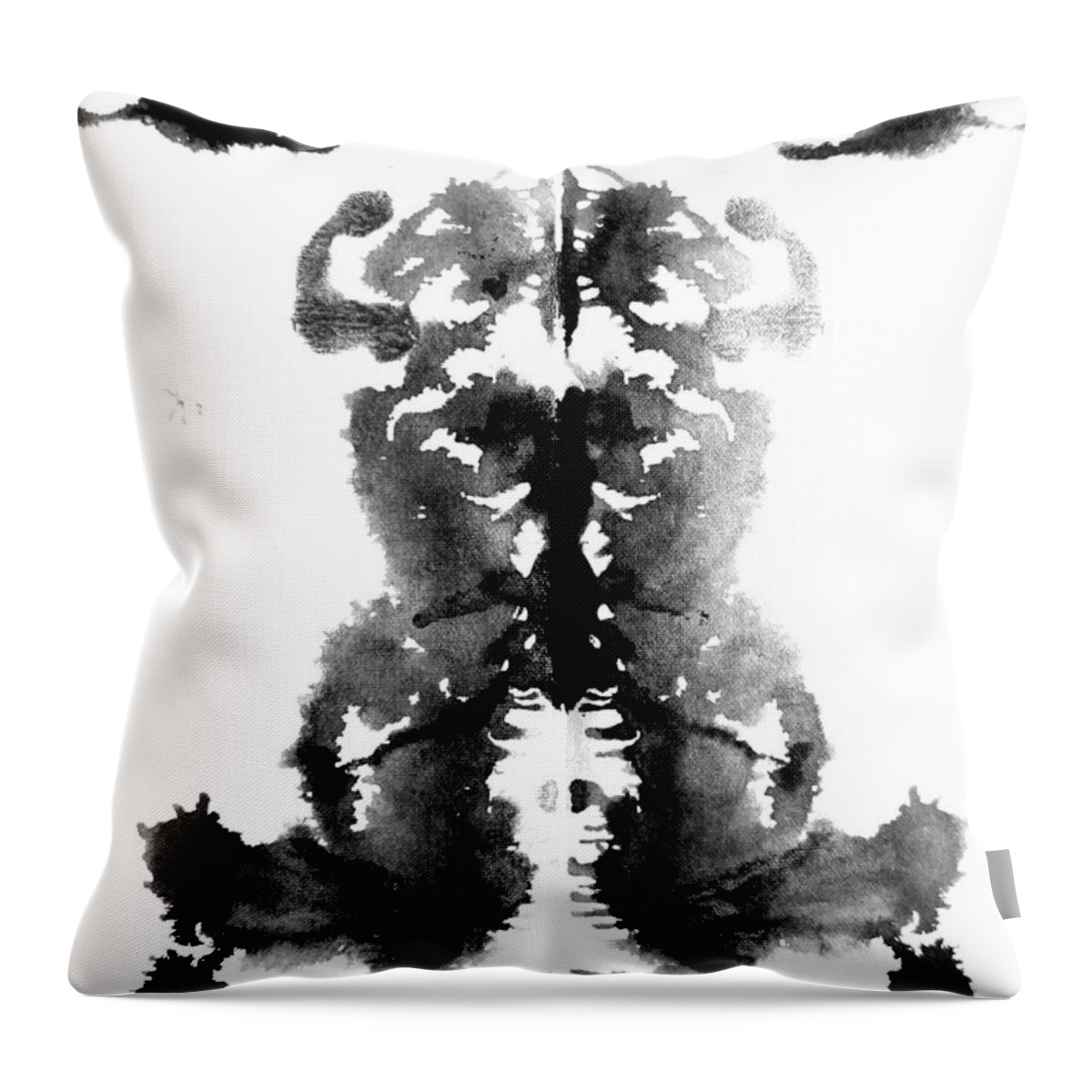 Abstract Throw Pillow featuring the painting Xray Puppet Master by Stephenie Zagorski