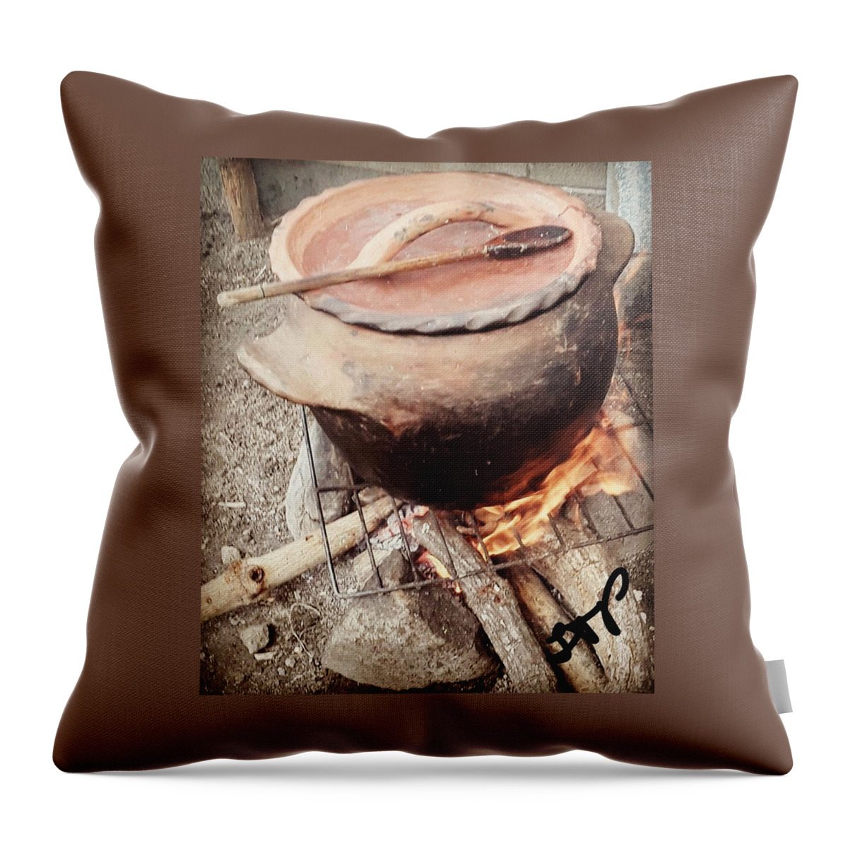 Food Throw Pillow featuring the photograph Yabba Pot Forever by Esoteric Gardens KN