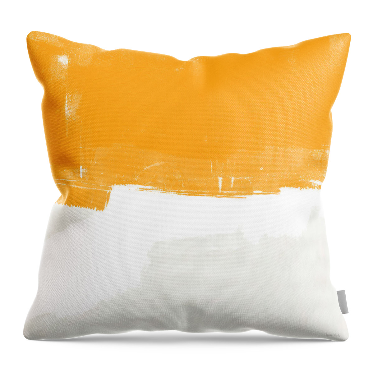 Abstract Throw Pillow featuring the mixed media Yellow Passage- Art by Linda Woods by Linda Woods