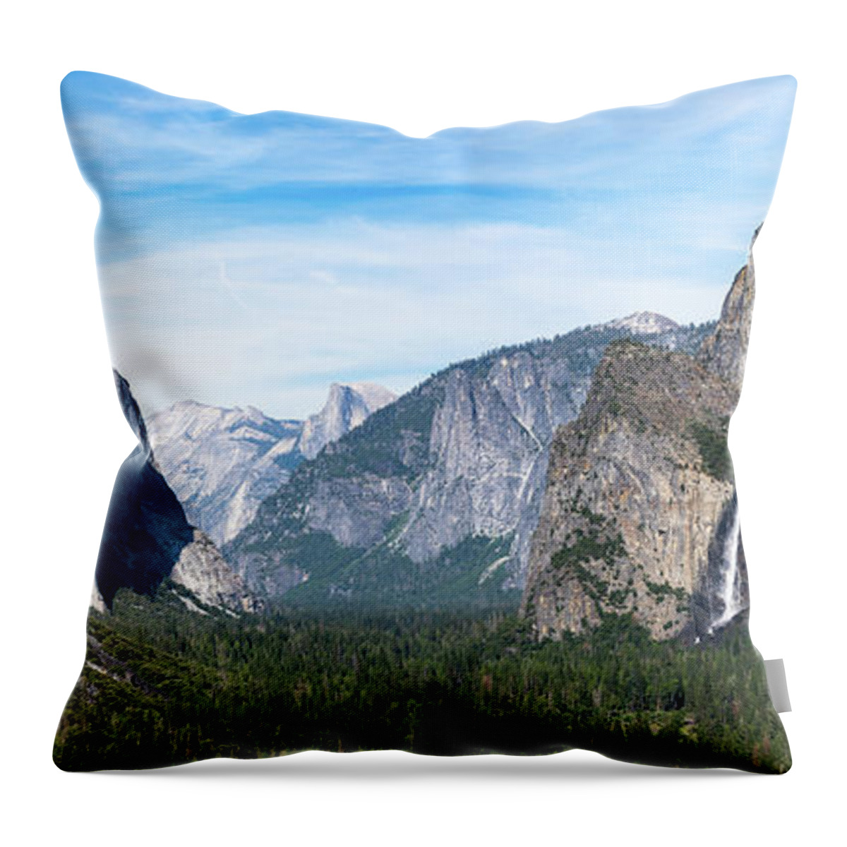 Bridalveil Falls Throw Pillow featuring the photograph Yosemite Panorama by Kevin Suttlehan