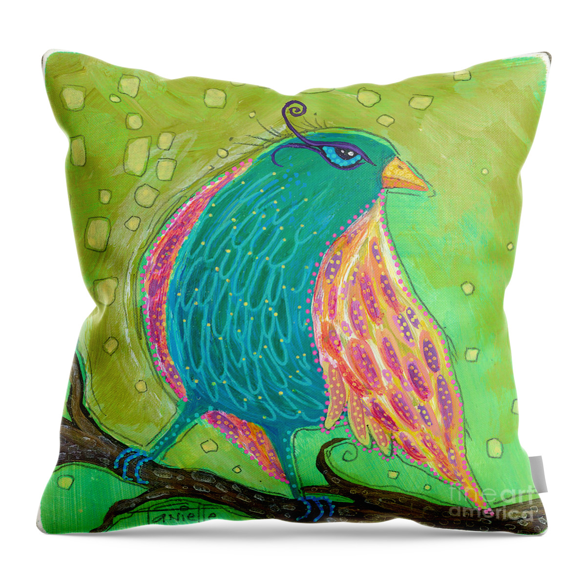 Bird Painting Throw Pillow featuring the painting You Are My Wings by Tanielle Childers