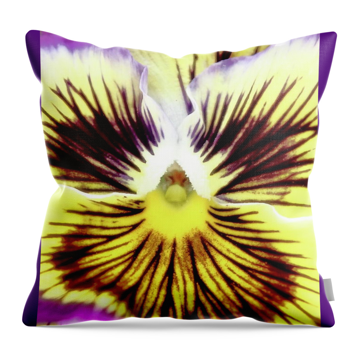 Floral Throw Pillow featuring the photograph You Pansy by Lens Art Photography By Larry Trager