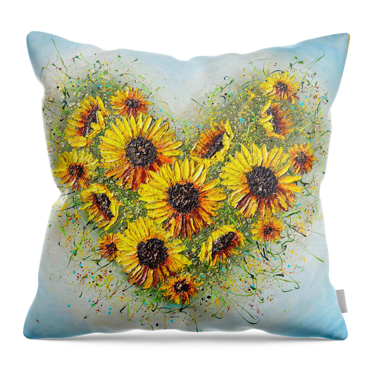 Sunflower Throw Pillow featuring the painting You're my Sunshine by Amanda Dagg