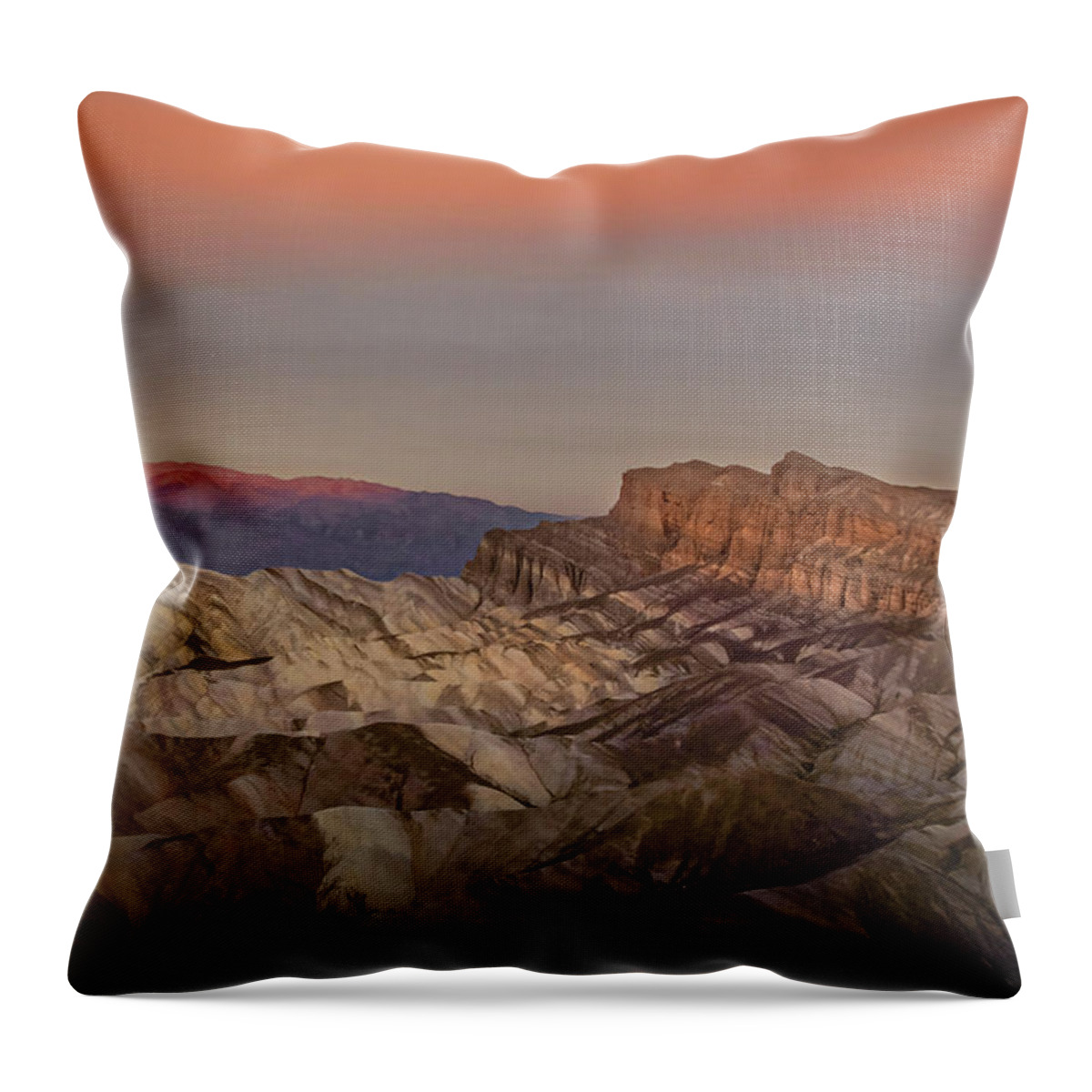 Death Valley Sunrise Throw Pillow featuring the photograph Zabriskie Sunrise by Rebecca Herranen