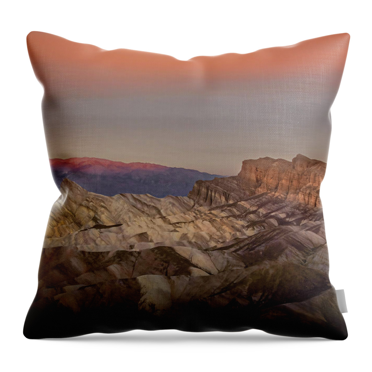 Death Valley Sunrise Throw Pillow featuring the photograph Zabriskie Sunrise by Rebecca Herranen