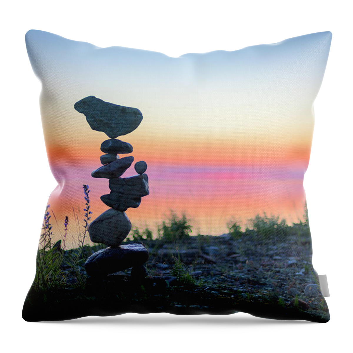  Throw Pillow featuring the sculpture Zen #1 by Pontus Jansson