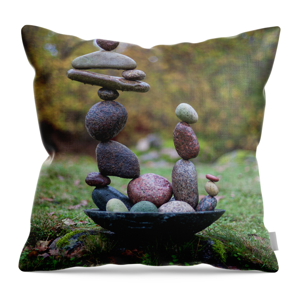  Throw Pillow featuring the sculpture Zen bowl by Pontus Jansson