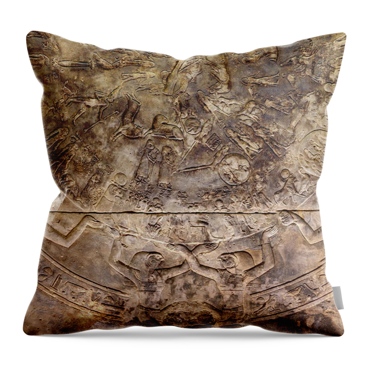 Zodiac Of Dendera Throw Pillow featuring the photograph Zodiac of Dendera 02 by Weston Westmoreland