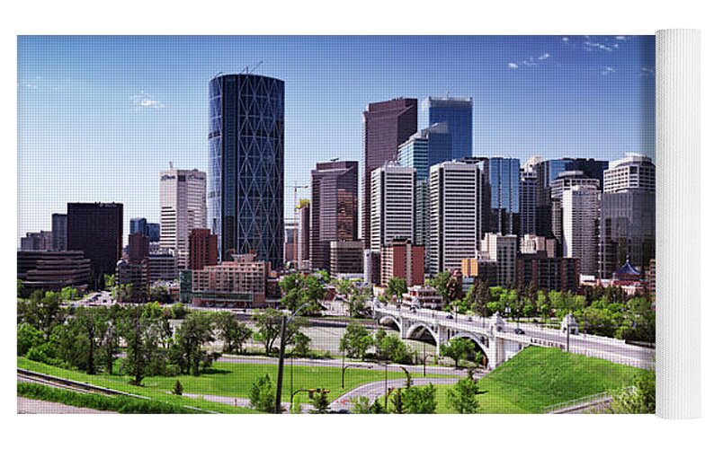 om Klimaanlæg Motherland Panoramic scenery of Calgary downtown skyline and Centre Street Yoga Mat by  Awen Fine Art Prints - Pixels