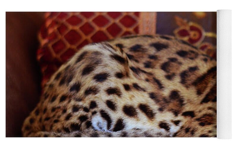 Lounging Leopard Yoga Mat by Laura Fasulo - Laura Fasulo - Artist