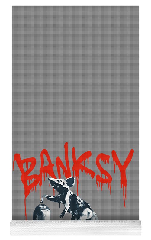 Spray Can Stencil Graffiti Rat - Banksy Yoga Mat