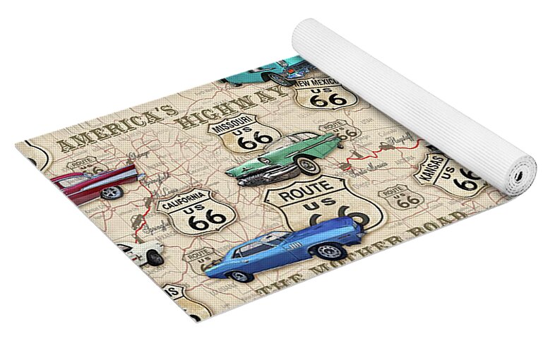 https://render.fineartamerica.com/images/rendered/default/toprolledisometric/yoga-mat/images/artworkimages/medium/1/route-66-muscle-car-map-jp3961-b-jean-plout.jpg?&targetx=0&targety=-440&imagewidth=1320&imageheight=1320&modelwidth=1320&modelheight=440&backgroundcolor=F2E8CF&orientation=1