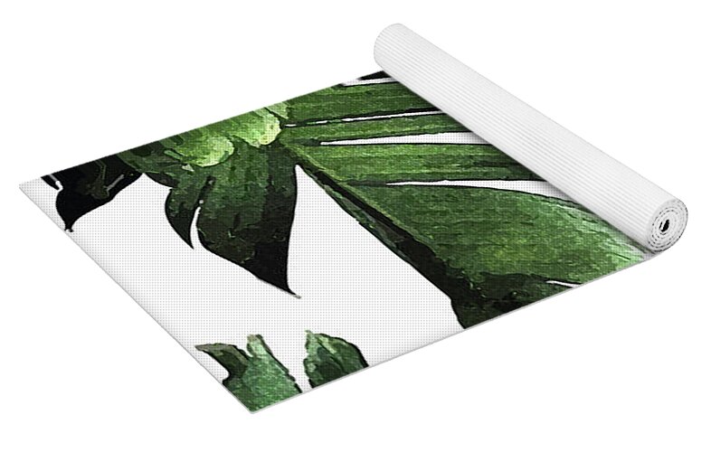 Banana Leaf - Tropical Leaf Print - Botanical Art - Modern Abstract -  Green, Olive Yoga Mat