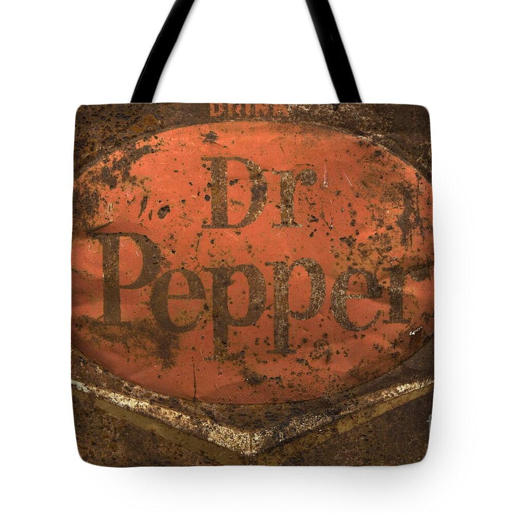 Dr Pepper Sign Tote Bag featuring the photograph Dr Pepper Vintage Sign by Bob Christopher