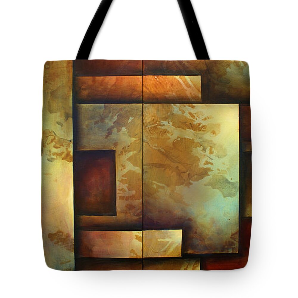 Shapes Tote Bag featuring the painting ' Geo' by Michael Lang