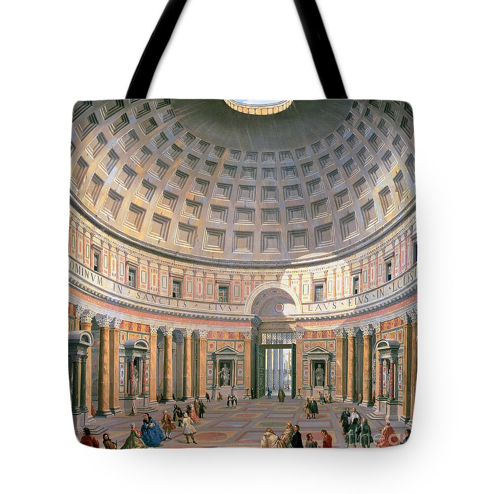 Architecture Tote Bag featuring the painting Interior of the Pantheon by Panini