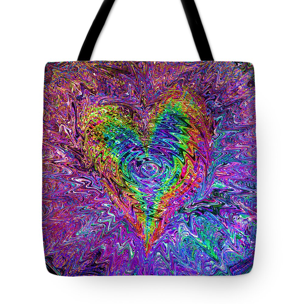 Valentines Tote Bag featuring the mixed media Love From The Ripple Of Thought V 5 by Kenneth James
