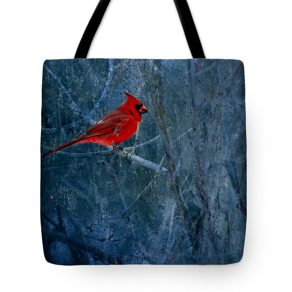Male Northern Cardinal Tote Bag featuring the photograph Northern Cardinal by Thomas Young