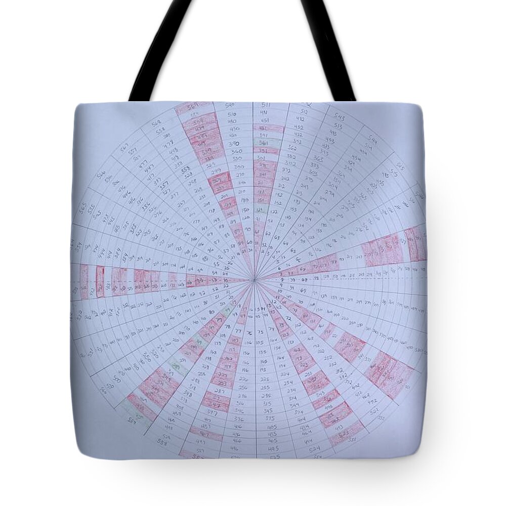 Prime Tote Bag featuring the drawing Prime Number Pattern P Mod 30 by Jason Padgett
