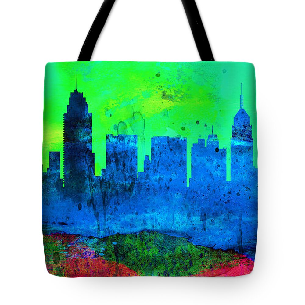 San Antonio Tote Bag featuring the painting San Antonio City Skyline by Naxart Studio