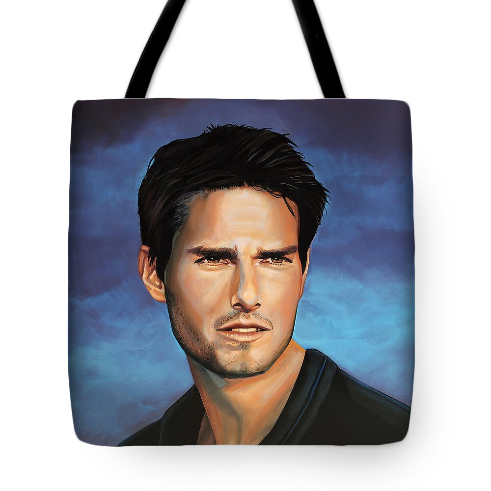 Tom Cruise Tote Bag featuring the painting Tom Cruise by Paul Meijering