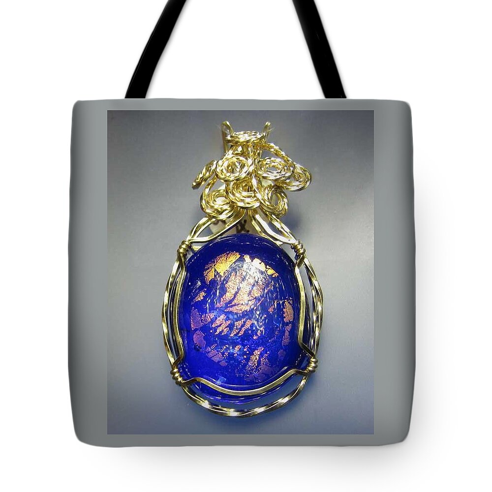 14k Tote Bag featuring the jewelry 0477 Cobalt Scape by Dianne Brooks