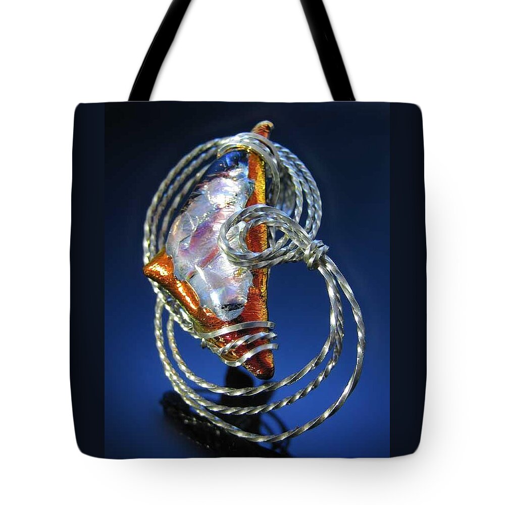 Sterling Tote Bag featuring the jewelry 0751 In A Spin by Dianne Brooks