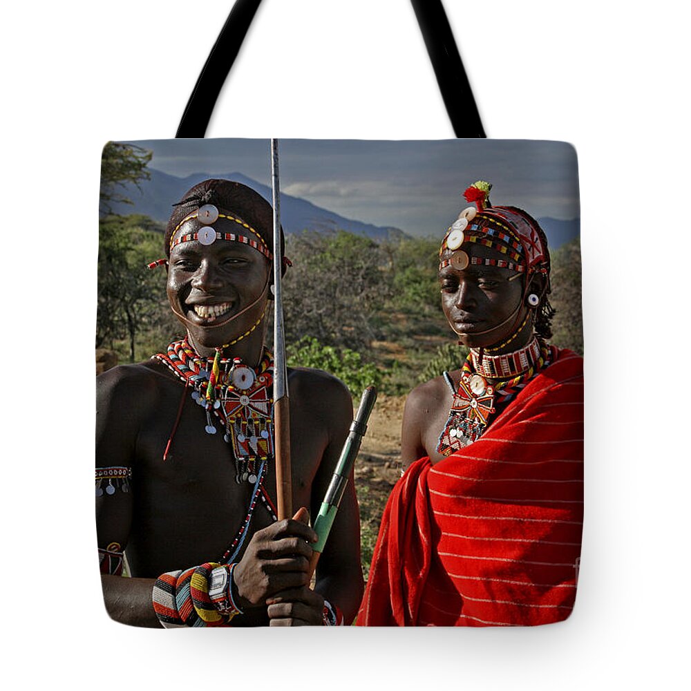 Samburu Tote Bag featuring the photograph 080105p350 by Arterra Picture Library