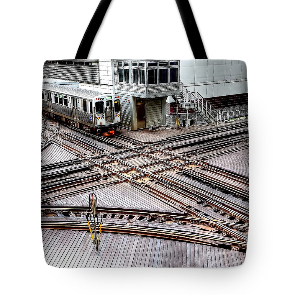 Elevated Tote Bag featuring the photograph 0872 The EL by Steve Sturgill