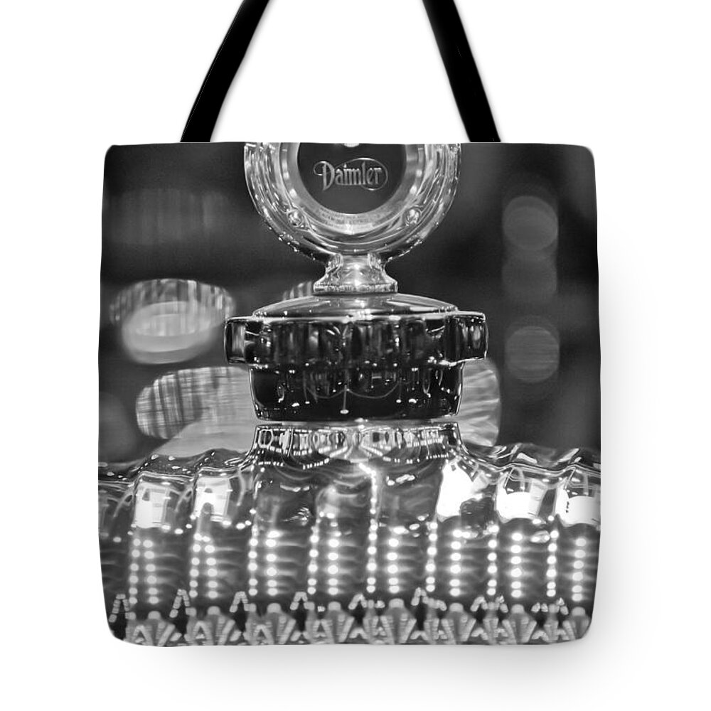 1928 Daimler Hood Ornament Tote Bag featuring the photograph 1928 Daimler Hood Ornament by Jill Reger