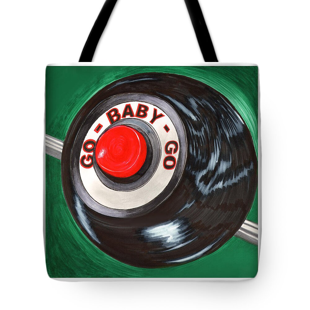 The Go-baby-go Button Is In The Movie Gone In 60 Seconds Star Tote Bag featuring the painting Push My Button by Jack Pumphrey