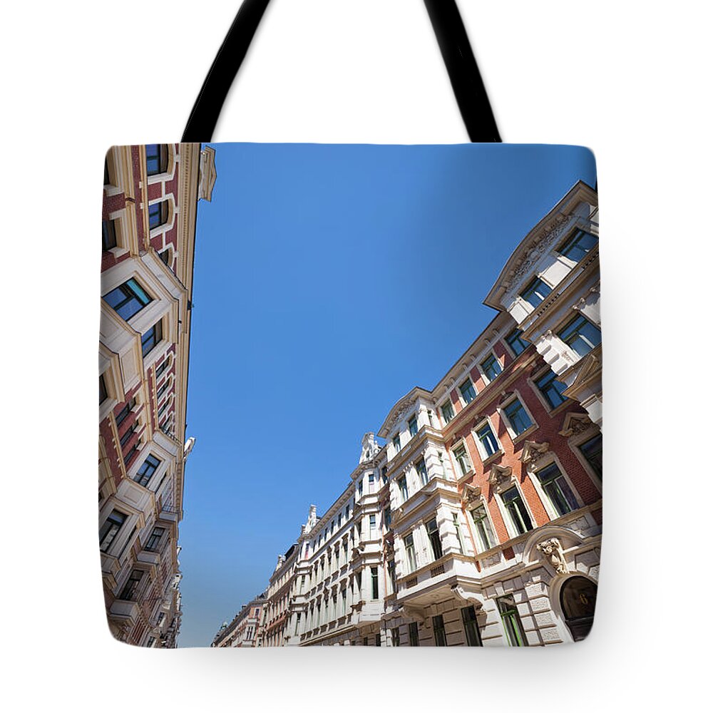 Tranquility Tote Bag featuring the photograph 19th Century Residential Buildings by Jorg Greuel