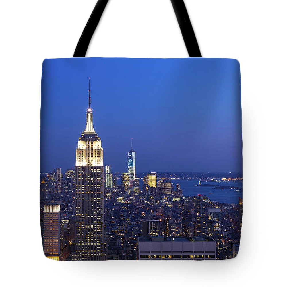 Tranquility Tote Bag featuring the photograph Aerial View Of Empire State And Midtown #1 by Future Light