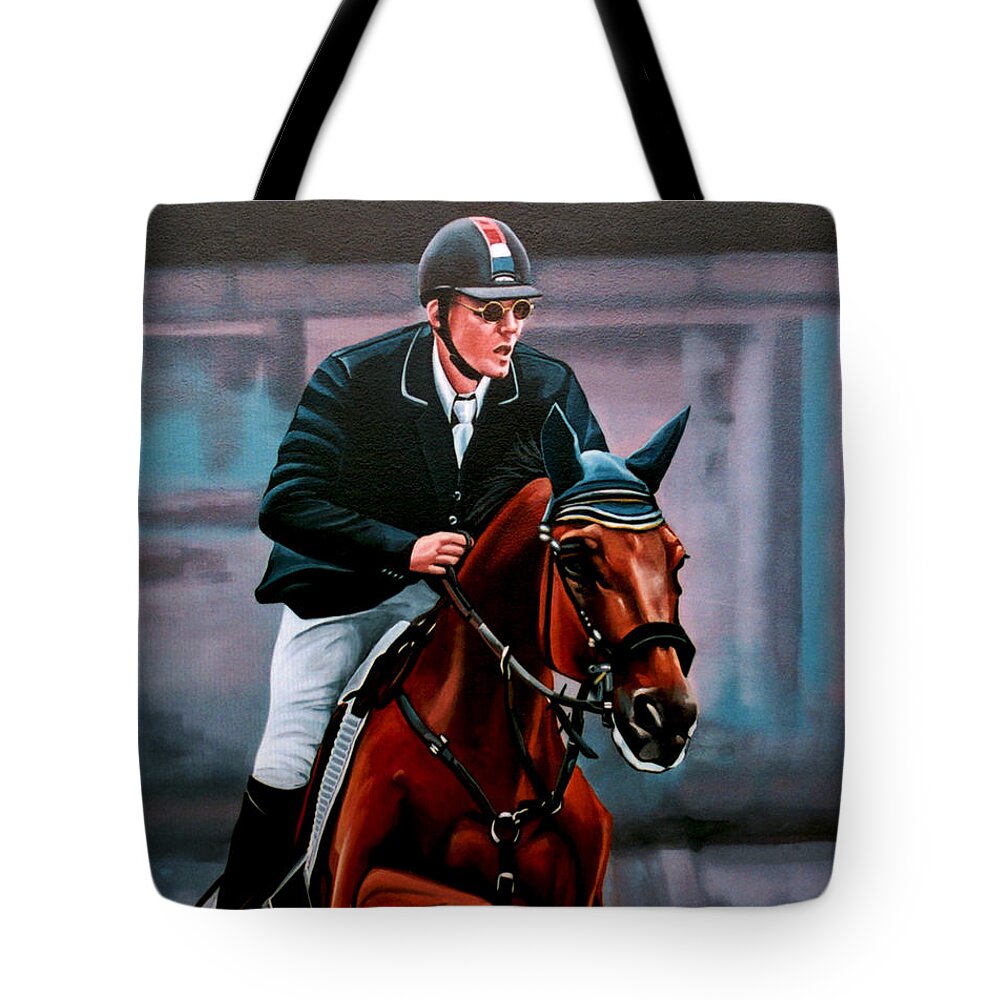 Albert Zoer And Sam Tote Bag featuring the painting Albert Zoer and Sam by Paul Meijering