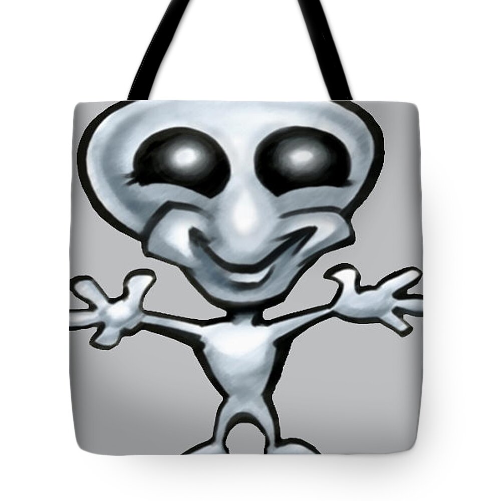 Alien Tote Bag featuring the digital art Alien by Kevin Middleton