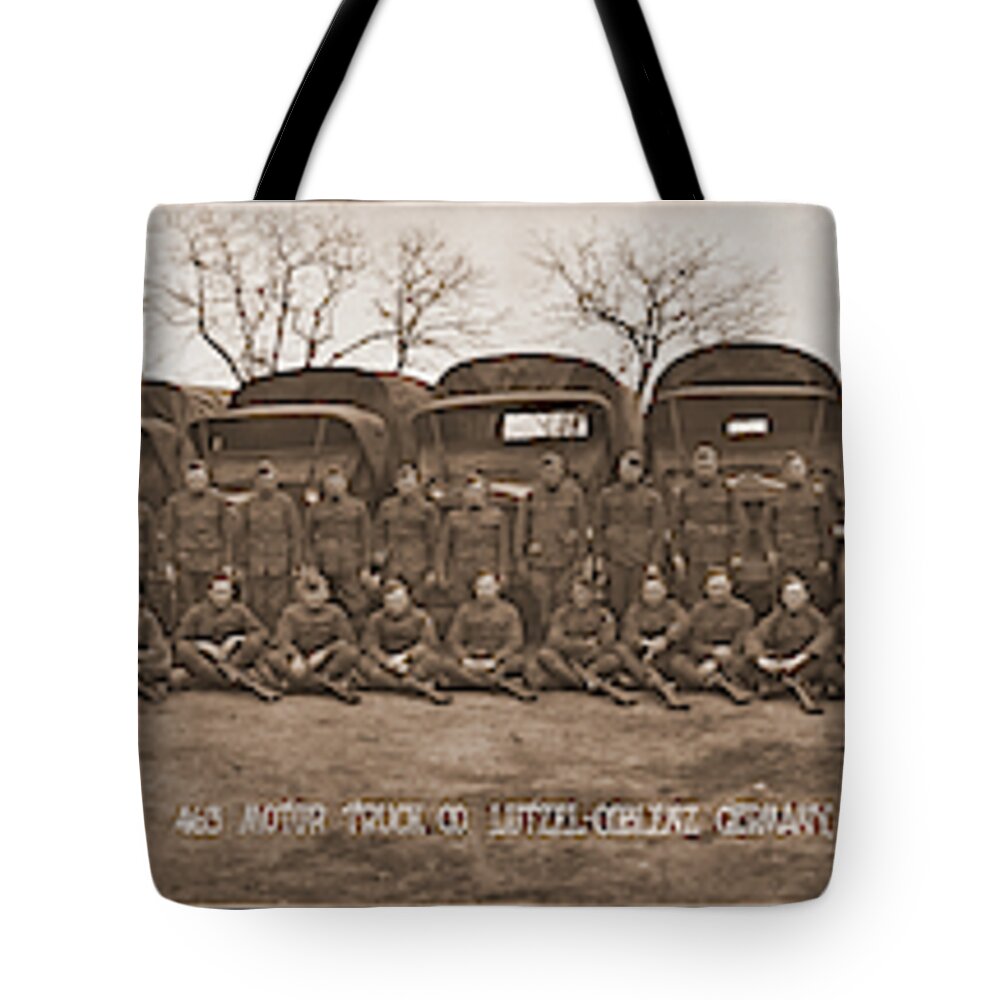 Photography Tote Bag featuring the photograph American Troops, 463 Motor Truck Co #1 by Fred Schutz Collection