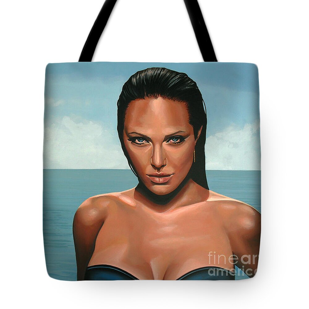 Angelina Jolie Tote Bag by Meijering Manupix - Pixels Merch