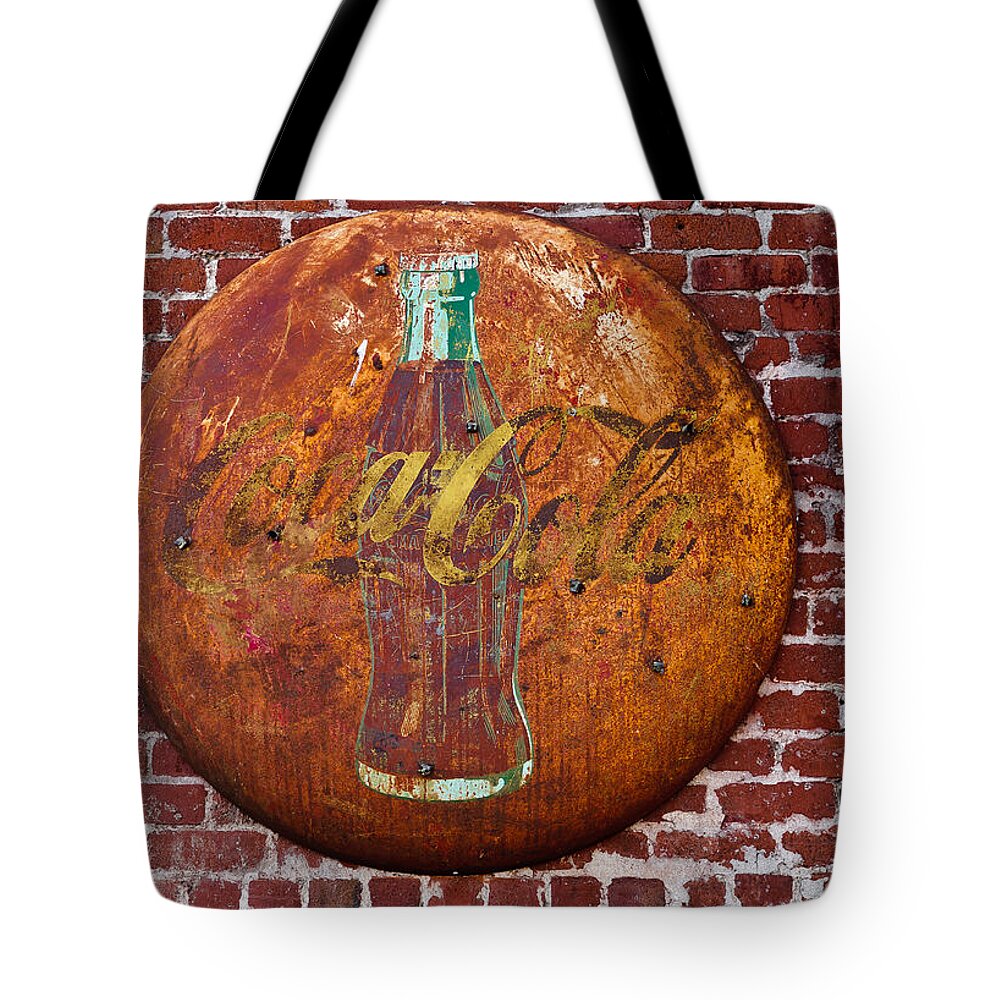 Vintage Tote Bag featuring the photograph Antique Coke sign 1 by David Smith